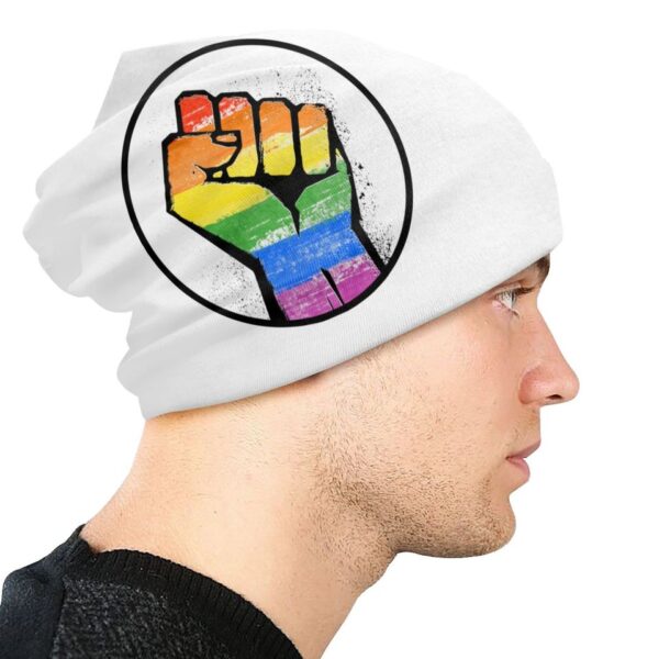 Touca-Lgbt resistência punho skullies gorros hip hop outono inverno unissex bandeira boné adulto. - Image 4