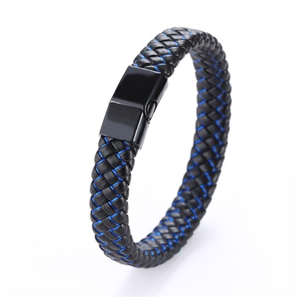 Pulseira de couro de microfibra de aço inoxidável masculina, estilo simples, joias artesanais, moda europeia e americana, 316L - Image 4