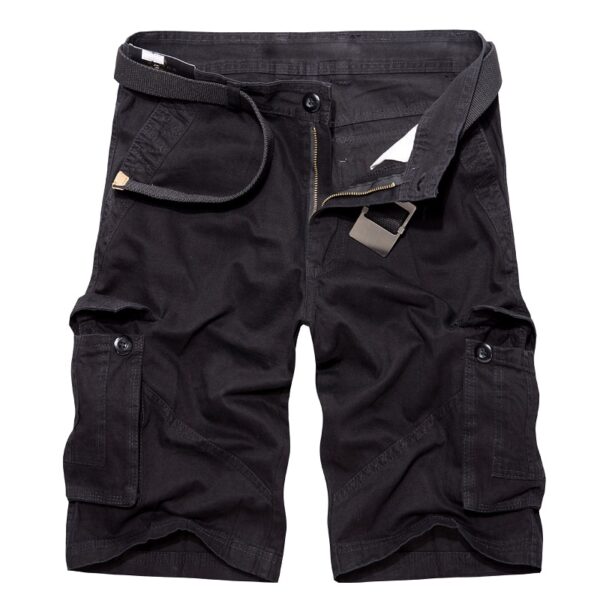 Bermuda em algodão Carga Shorts Homens Militar Do Exército Verde Casual  Multi Bolso Tático, Curtas Sem Cinto - Image 3