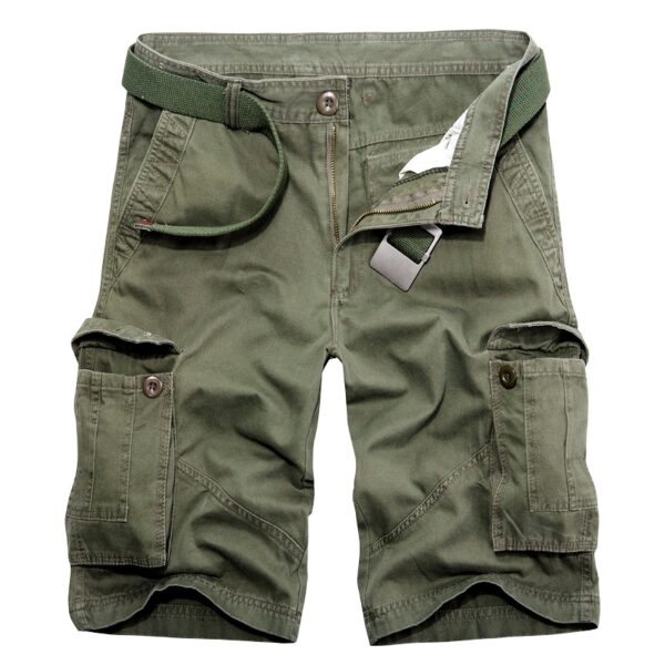 Bermuda em algodão Carga Shorts Homens Militar Do Exército Verde Casual  Multi Bolso Tático, Curtas Sem Cinto