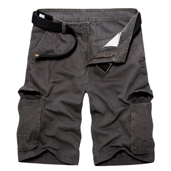 Bermuda em algodão Carga Shorts Homens Militar Do Exército Verde Casual  Multi Bolso Tático, Curtas Sem Cinto - Image 5