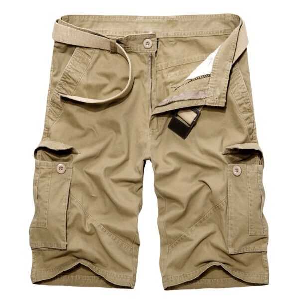 Bermuda em algodão Carga Shorts Homens Militar Do Exército Verde Casual  Multi Bolso Tático, Curtas Sem Cinto - Image 9