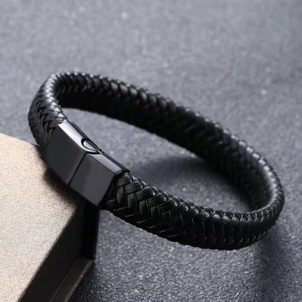 Pulseira de couro de microfibra de aço inoxidável masculina, estilo simples, joias artesanais, moda europeia e americana, 316L - Image 8