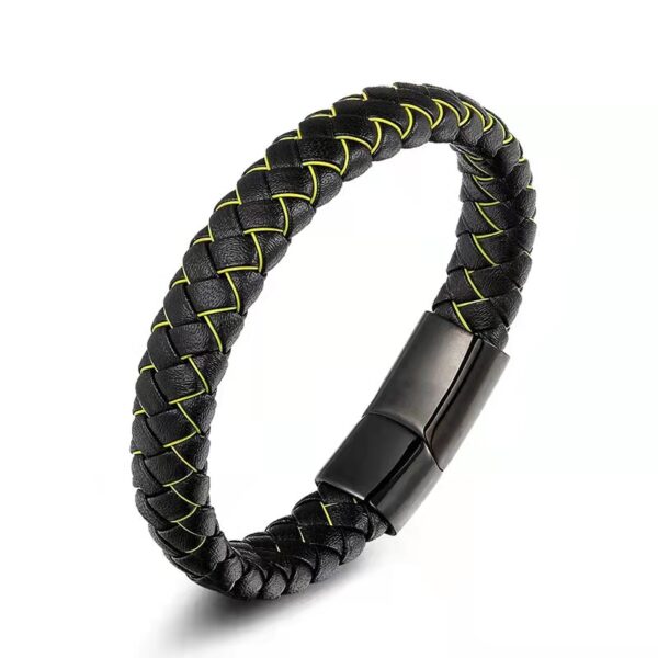 Pulseira de couro de microfibra de aço inoxidável masculina, estilo simples, joias artesanais, moda europeia e americana, 316L - Image 11