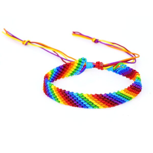 Pulseira tecida LGBTQ, pulseira artesanal na moda, fibra de poliéster, pulseira ondulada Terylene - Image 6