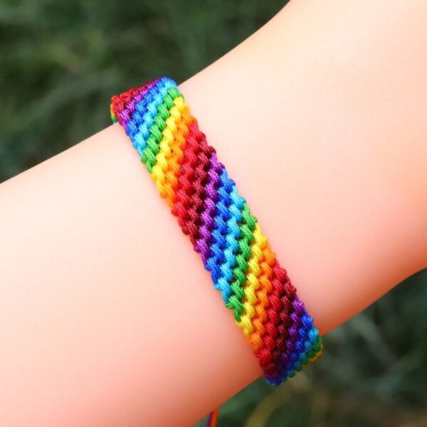 Pulseira tecida LGBTQ, pulseira artesanal na moda, fibra de poliéster, pulseira ondulada Terylene - Image 3
