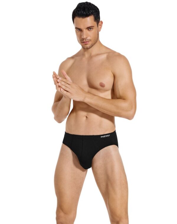 Cuecas masculina algodão-INNERSY-Básicas, No Fly Pouch, Tag Livre, Pacote 4 - Image 2
