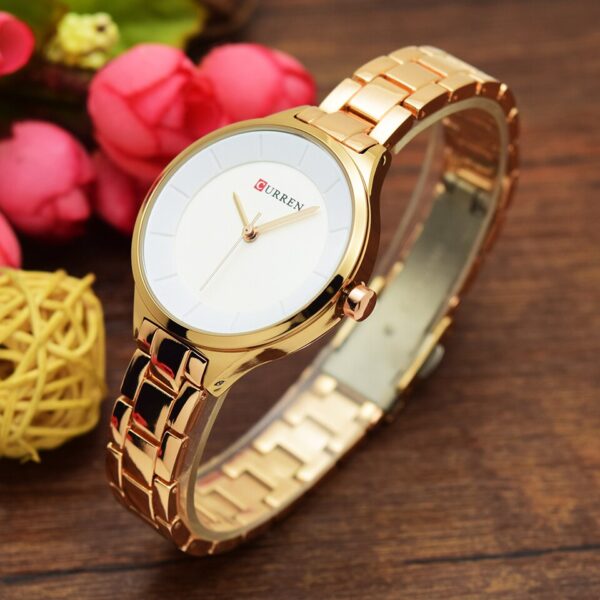Relógios de pulso feminino, Curren, aço inoxidável, ouro rosa, luxo, moda, para as mulheres - Image 12