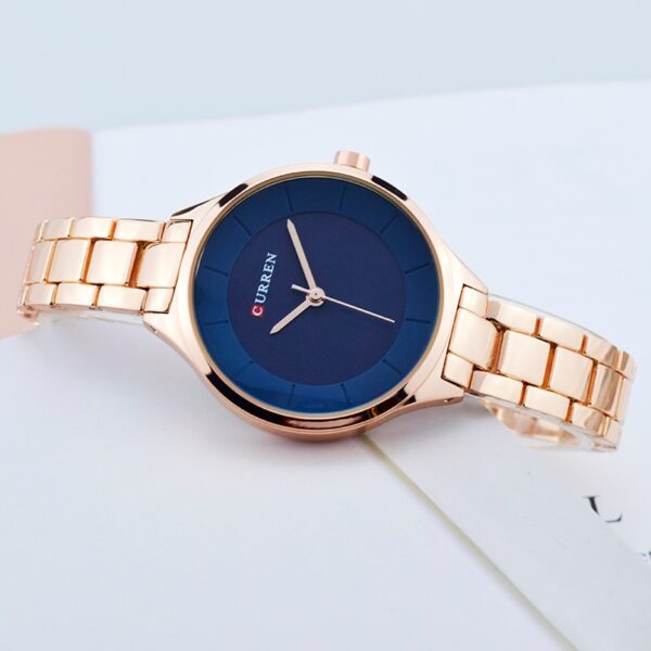 Relógios de pulso feminino, Curren, aço inoxidável, ouro rosa, luxo, moda, para as mulheres - Image 2