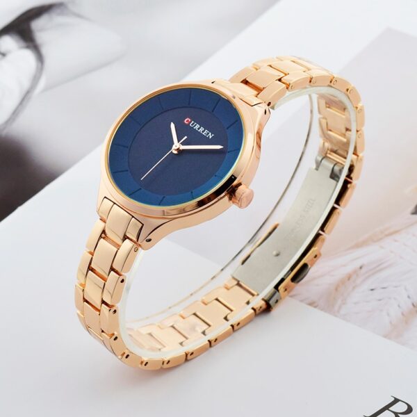 Relógios de pulso feminino, Curren, aço inoxidável, ouro rosa, luxo, moda, para as mulheres - Image 6