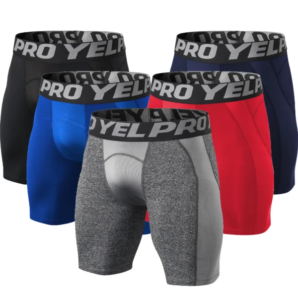 Shorts masculino de compressão, 2023, ginásio, elasticidade, shorts collants, secagem rápida skinny correndo roupas esportivas dos homens de fitness magro - Image 6