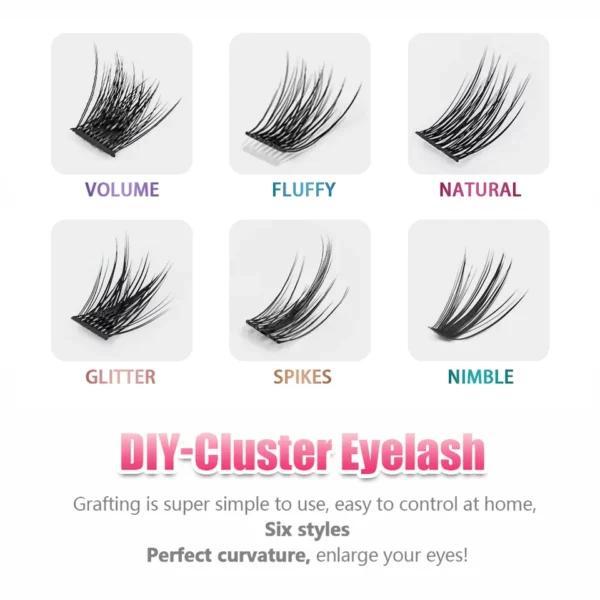 Cílios postiço extensão, segmentado, MASSCAKU-Segmentado, feixes falsos, Natural russo, Faux Mink, Maquiagem Cílios, 72Volume, Cluster DIY - Image 4