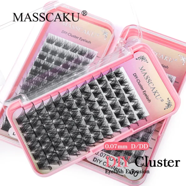Cílios postiço extensão, segmentado, MASSCAKU-Segmentado, feixes falsos, Natural russo, Faux Mink, Maquiagem Cílios, 72Volume, Cluster DIY