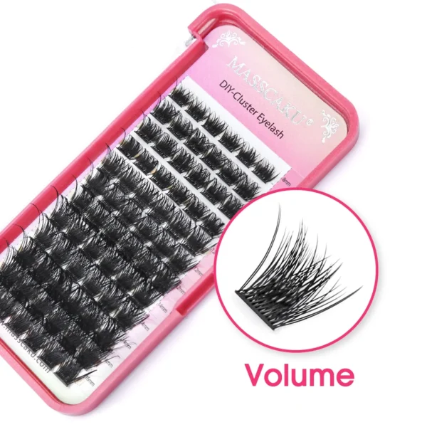 Cílios postiço extensão, segmentado, MASSCAKU-Segmentado, feixes falsos, Natural russo, Faux Mink, Maquiagem Cílios, 72Volume, Cluster DIY - Image 2
