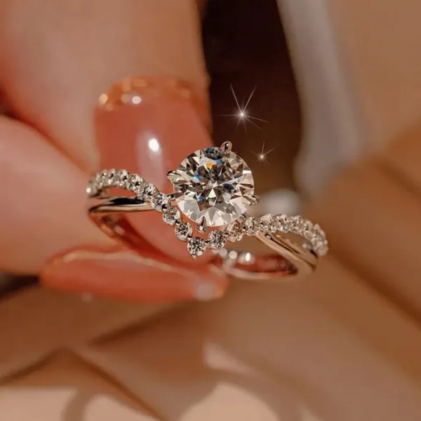 Anéis feminino, folhas de diamante, Moissanite, Aliança, 925 Prata Esterlina, Ouro Branco 18k, Anel de Noivado Promissivo, 1 quilate - Image 8