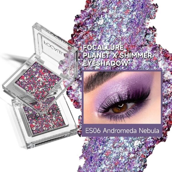 Sombra para olhos-Paleta-Focallure-Sombra Diamante Impermeável, Longlasting, 6 Cores, Glitter, Sombra Brilhante, Pó Highlighter. - Image 5
