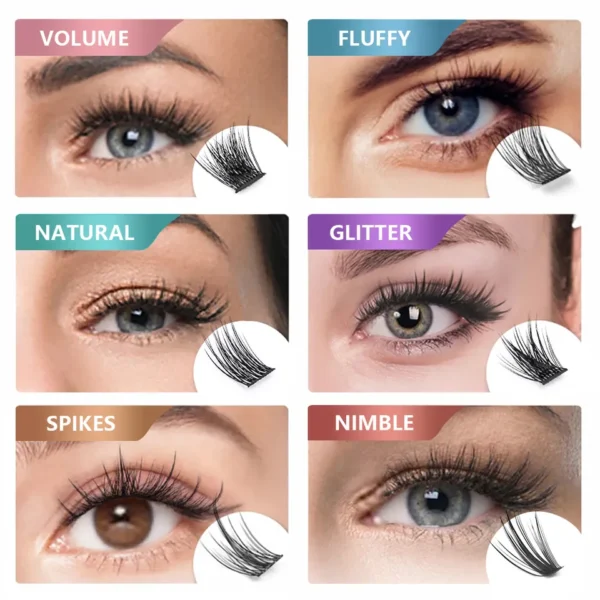 Cílios postiço extensão, segmentado, MASSCAKU-Segmentado, feixes falsos, Natural russo, Faux Mink, Maquiagem Cílios, 72Volume, Cluster DIY - Image 9