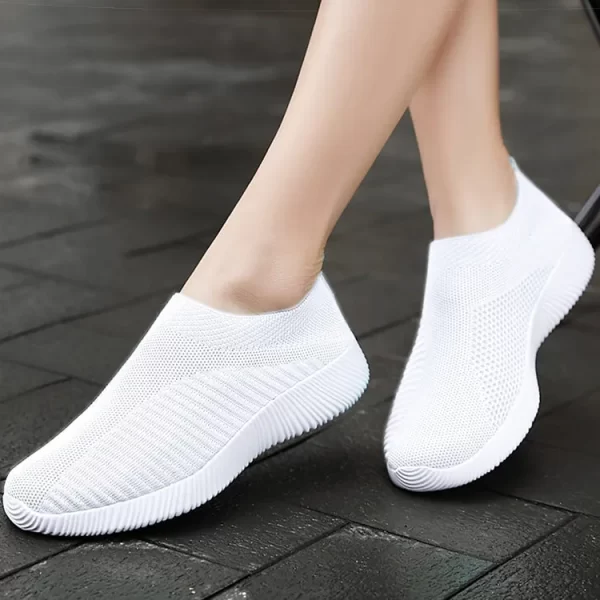 Sapatos rasos elásticos respiráveis para mulheres, tênis leves, calçados esportivos, primavera e verão - Image 10