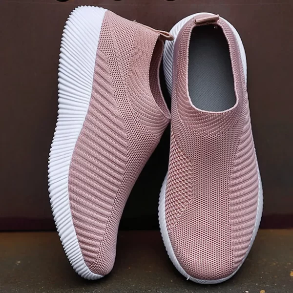 Sapatos rasos elásticos respiráveis para mulheres, tênis leves, calçados esportivos, primavera e verão - Image 3