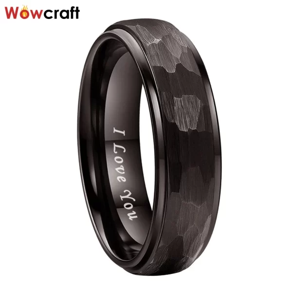 Anéis de tungstênio para unissex, banda de casamento, jóias com cúpula martelada, conforto, novo, quente, 6mm, 8mm. - Image 7