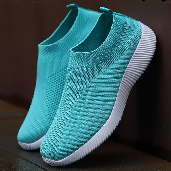 Sapatos rasos elásticos respiráveis para mulheres, tênis leves, calçados esportivos, primavera e verão - Image 9
