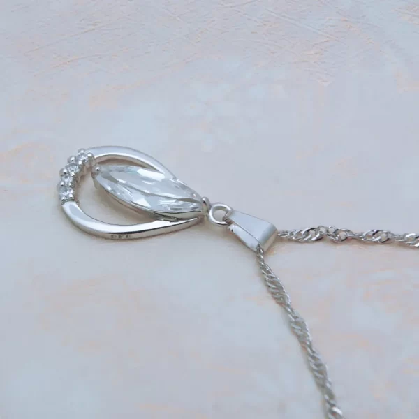 Colar de pingente feminino, gota Vintage, 100% 925 Sterling Silver, Corrente de Onda de Água, Fashion Gargantilha, Joalheria Fina, Novo - Image 6