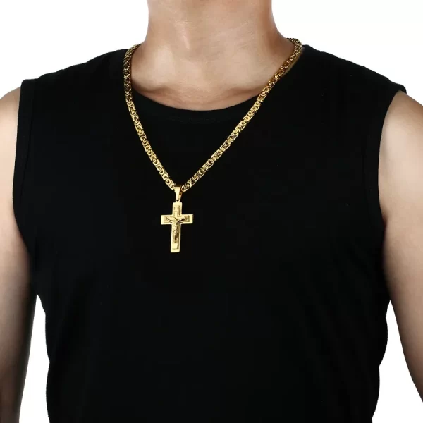 Colar longo bizantinos unissex, pingentes da cruz de Jesus, colar crucifixo cristão, joias religiosas, colar - Image 6