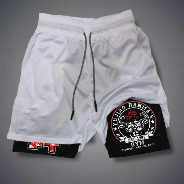 Shorts masculino, Anime Baki Hanma, com deck duplo, calça curta 2 em 1, secagem rápida, roupas esportivas para jogging, academia, fitness, corrida, verão - Image 12