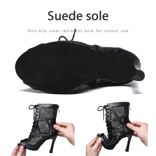 Sapatos de dança latina feminino, DKZSYIM-Estiletes Sexy, Botas Tango Mesh, Sapatos de Dança Feminina, Salsa e Salão de Baile - Image 5