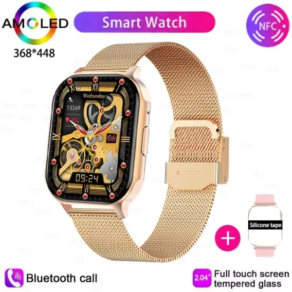 Relógio de pulso, smartwatch Ultra HD para Huawei e Xiaomi, IP68 Impermeável, Chamada Bluetooth, Bateria Grande, Monitor de Pressão Arterial, 260mAh, 2.01 ", Novo - Image 12