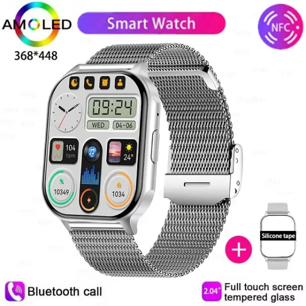 Relógio de pulso, smartwatch Ultra HD para Huawei e Xiaomi, IP68 Impermeável, Chamada Bluetooth, Bateria Grande, Monitor de Pressão Arterial, 260mAh, 2.01 ", Novo - Image 11