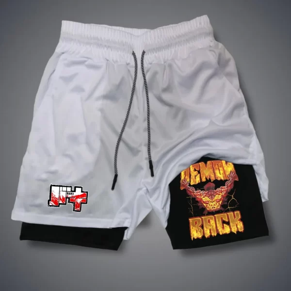 Shorts masculino, Anime Baki Hanma, com deck duplo, calça curta 2 em 1, secagem rápida, roupas esportivas para jogging, academia, fitness, corrida, verão - Image 9