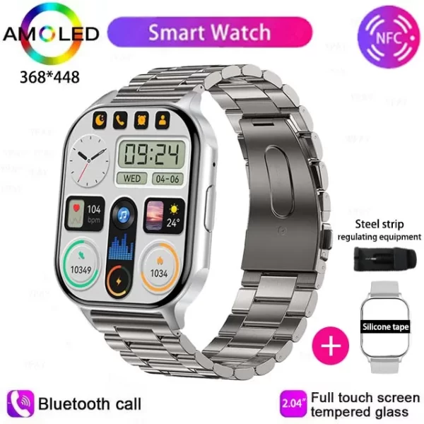 Relógio de pulso, smartwatch Ultra HD para Huawei e Xiaomi, IP68 Impermeável, Chamada Bluetooth, Bateria Grande, Monitor de Pressão Arterial, 260mAh, 2.01 ", Novo - Image 14