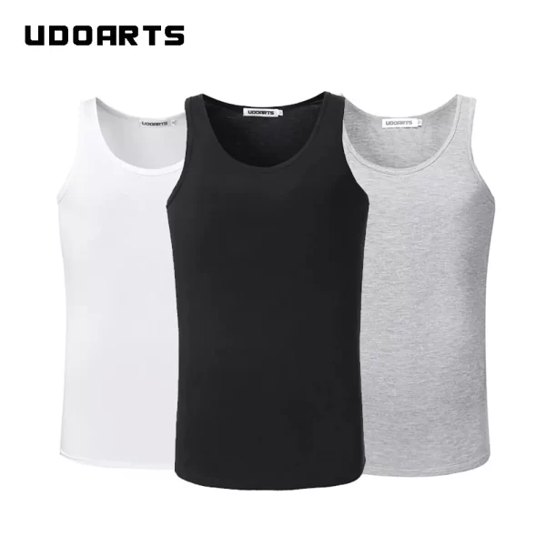 Camiseta regata masculina, Udoarts, 3 pacote modal undershirts tripulação pescoço camisetas tanque