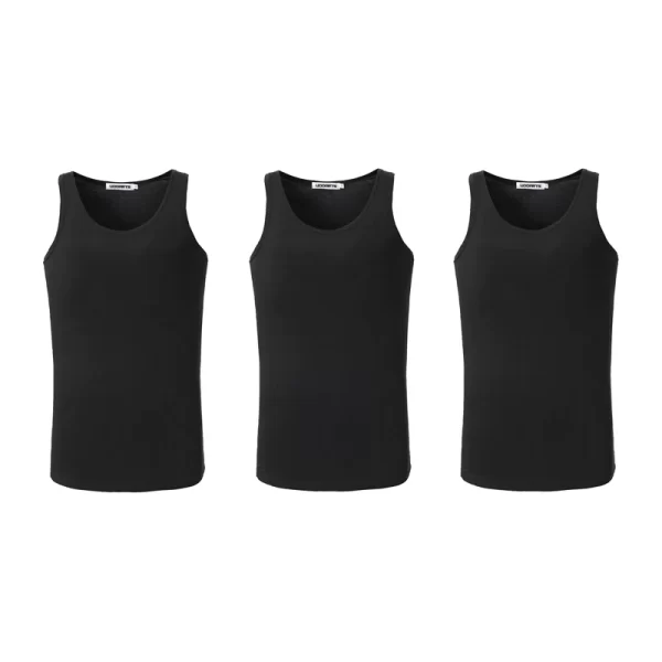 Camiseta regata masculina, Udoarts, 3 pacote modal undershirts tripulação pescoço camisetas tanque - Image 9
