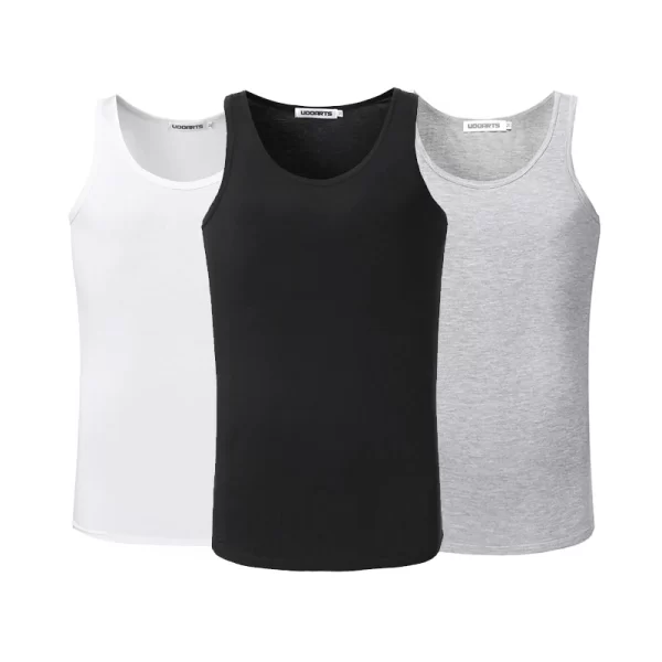 Camiseta regata masculina, Udoarts, 3 pacote modal undershirts tripulação pescoço camisetas tanque - Image 10