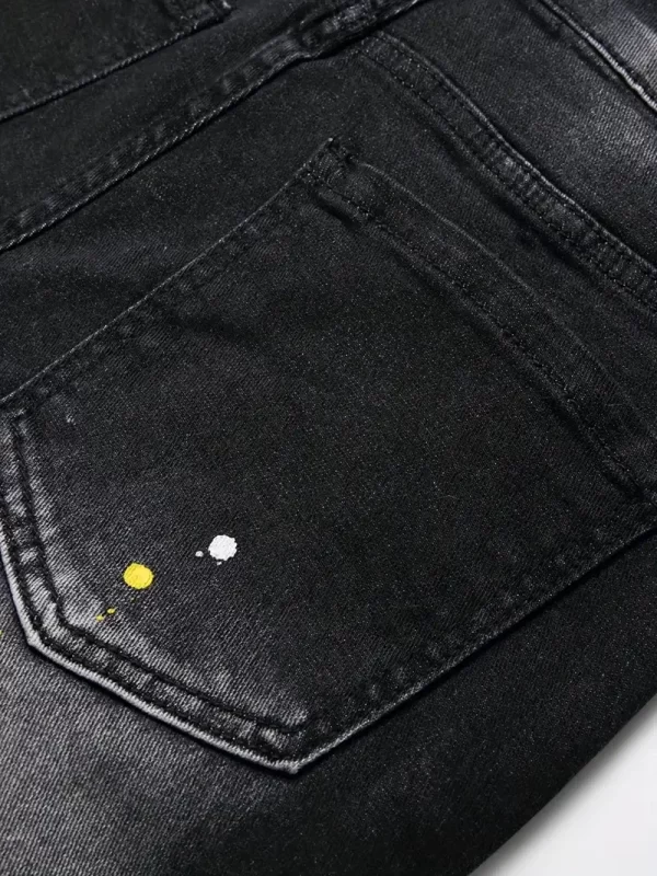 Bermuda Jeans stretch masculino, estilo de rua retrô, curto slim fit antigo, design de emenda, marca 98% algodão, nova moda, verão. - Image 5