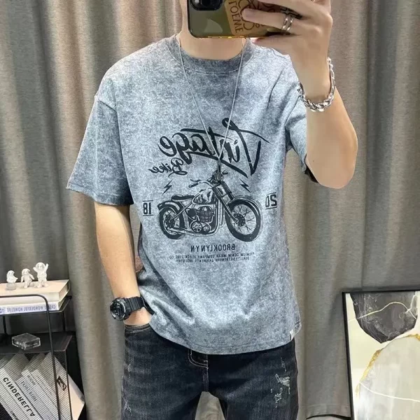 Camiseta de manga comprida estampada masculina, tendência casual, decote em O coreano, secagem rápida, blusa solta respirável, de verão, nova, outono. - Image 6