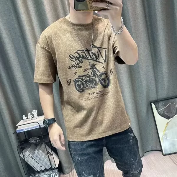 Camiseta de manga comprida estampada masculina, tendência casual, decote em O coreano, secagem rápida, blusa solta respirável, de verão, nova, outono. - Image 7