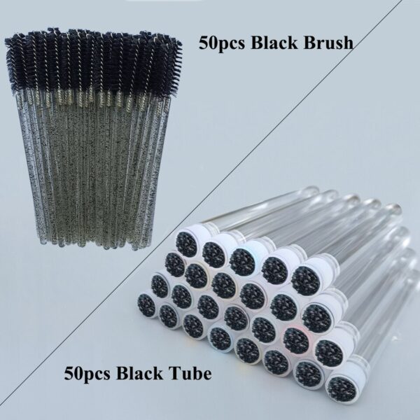 Cílios reutilizáveis escova tubo para extensão de cílios varinhas de rímel descartáveis, aplicador escovas de cílios-50/100 pçs - Image 8