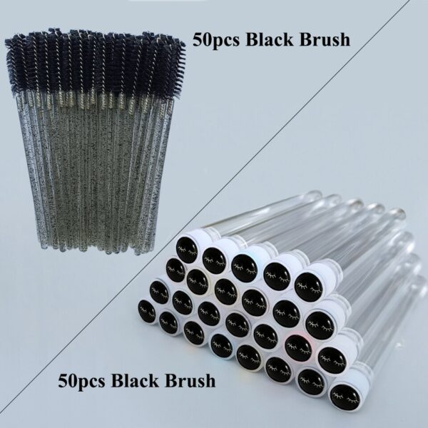 Cílios reutilizáveis escova tubo para extensão de cílios varinhas de rímel descartáveis, aplicador escovas de cílios-50/100 pçs - Image 15