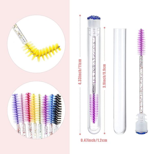 Cílios reutilizáveis escova tubo para extensão de cílios varinhas de rímel descartáveis, aplicador escovas de cílios-50/100 pçs - Image 19