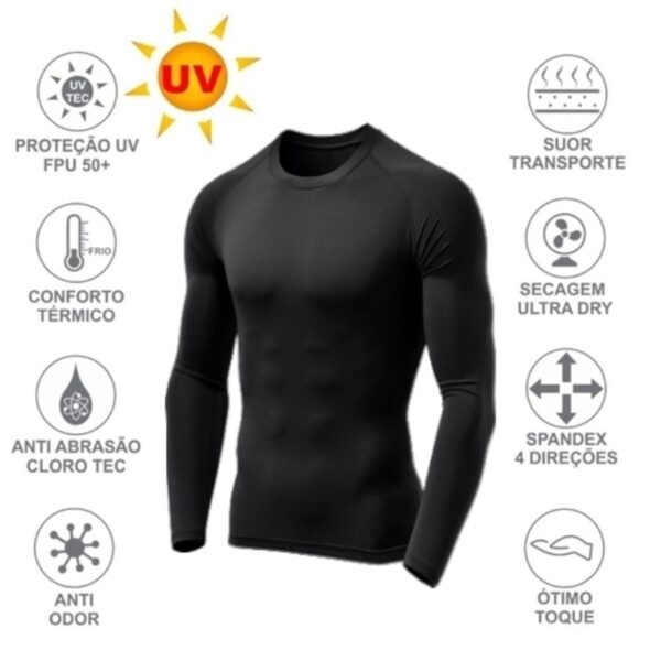 Camiseta Proteção Solar Térmica Compressão Segunda Pele Tecido Gelado UV 50+ Várias Cores Atacado e Varejo Unissex Masculino Fem - Image 7