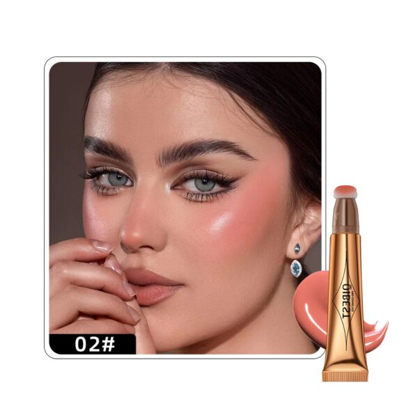 Blush QIBEST Líquido De Pêssego Rosa, Fosco De Veludo, Pigmento De Rosto Vara, Creme Natural Durável, Bochecha, Maquiagem - Image 9