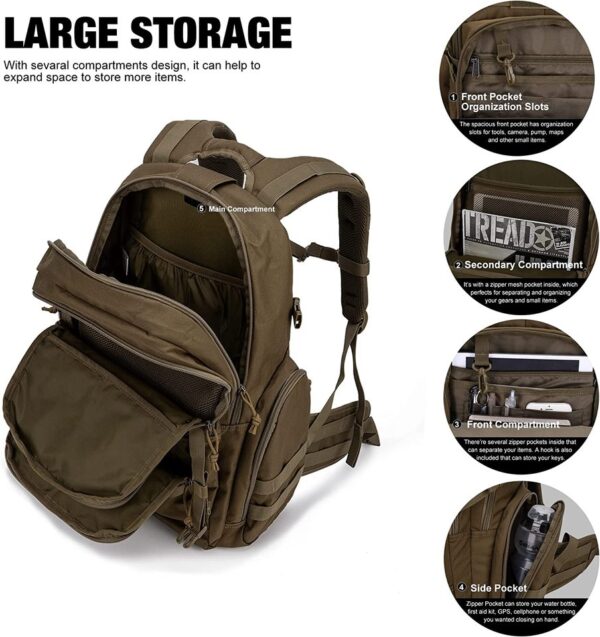 Mochila Militar Tática de 25L em Poliéster 600D com Zíperes Mardingtop, para Aventuras ao Ar Livre - Image 8