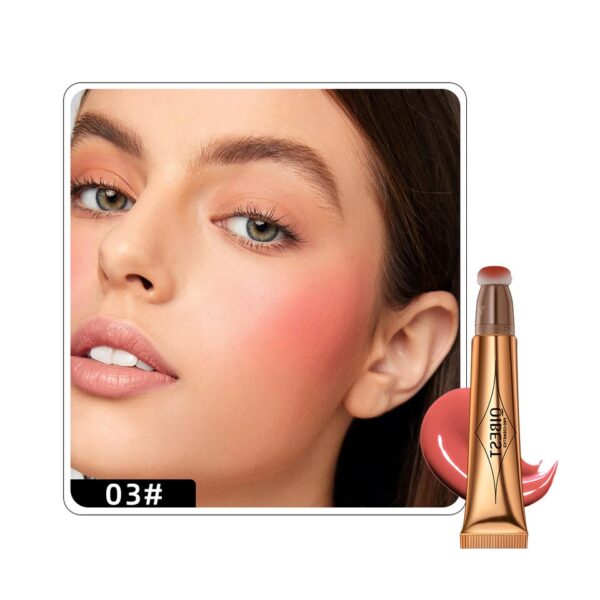 Blush QIBEST Líquido De Pêssego Rosa, Fosco De Veludo, Pigmento De Rosto Vara, Creme Natural Durável, Bochecha, Maquiagem - Image 7