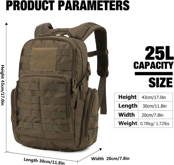 Mochila Militar Tática de 25L em Poliéster 600D com Zíperes Mardingtop, para Aventuras ao Ar Livre - Image 4