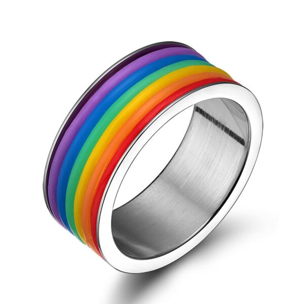 Anel orgulho gay-LGBTQ-ZORCVENS-316L, do arco-íris de esmalte de aço inoxidável para homens, lésbicas, gays - Image 18