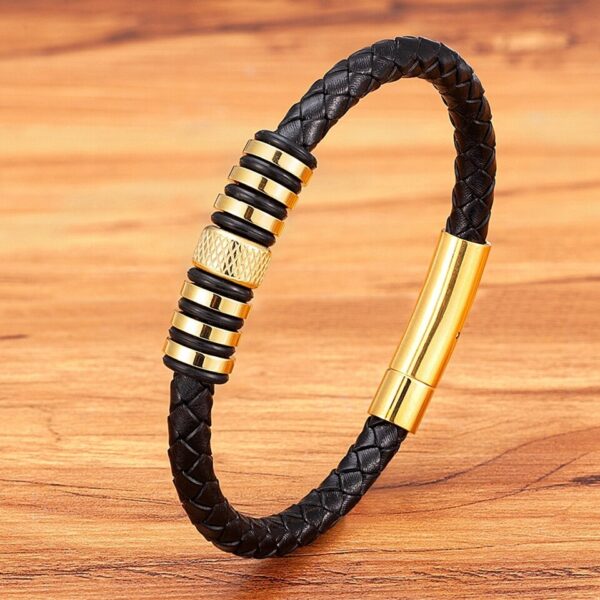 Pulseira de couro de aço inoxidável para homens XQNI, acessórios pequenos, combinação estilo simples, jóias, novo - Image 8