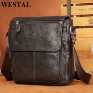 Bolsa de ombro Westal homens alta qualidade masculino, couro, crossbody  819a
